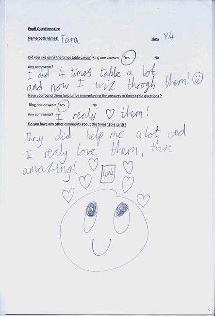 a scan of a hand-written testimonial by a child